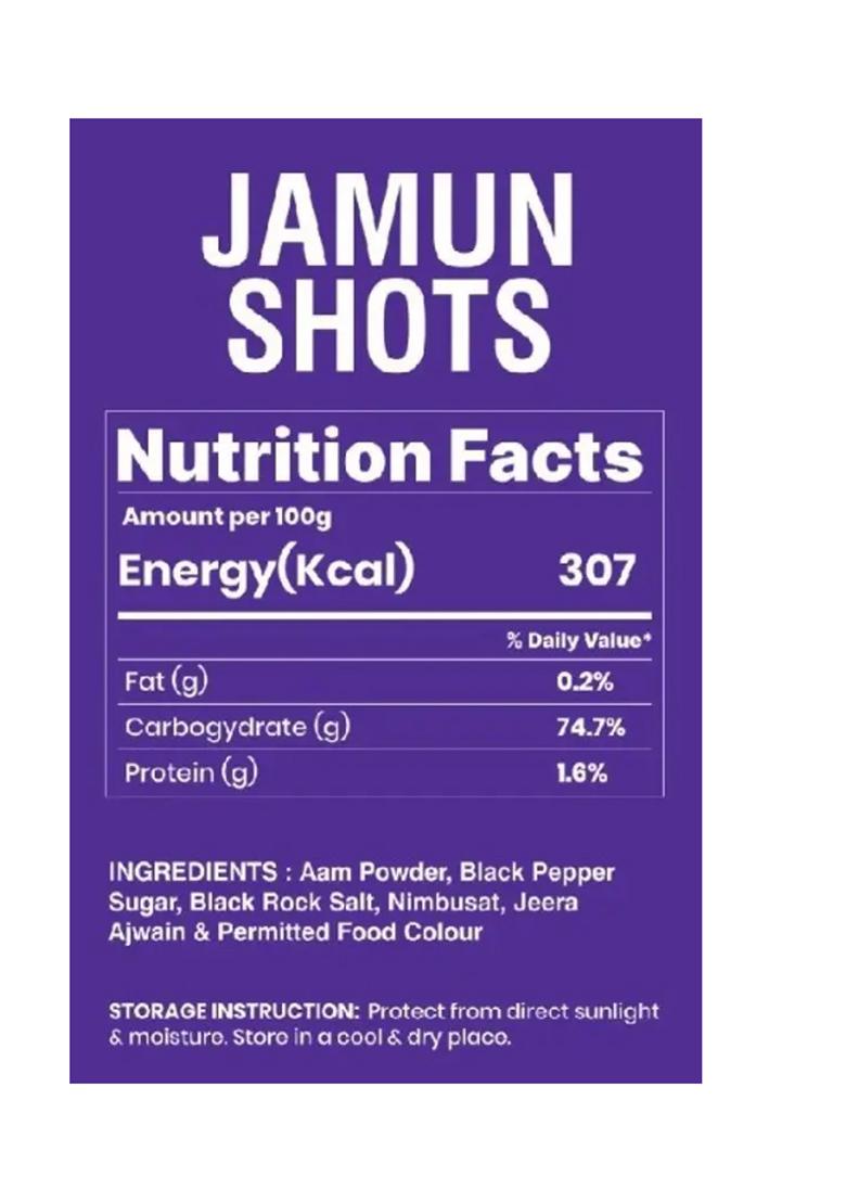 Organic Bites Kala Jamun Shots I Khatta Meetha Flavored Churan -200 Gm (Jar Pack) Khatti Mithi Digrestive Candy (200) - Indya