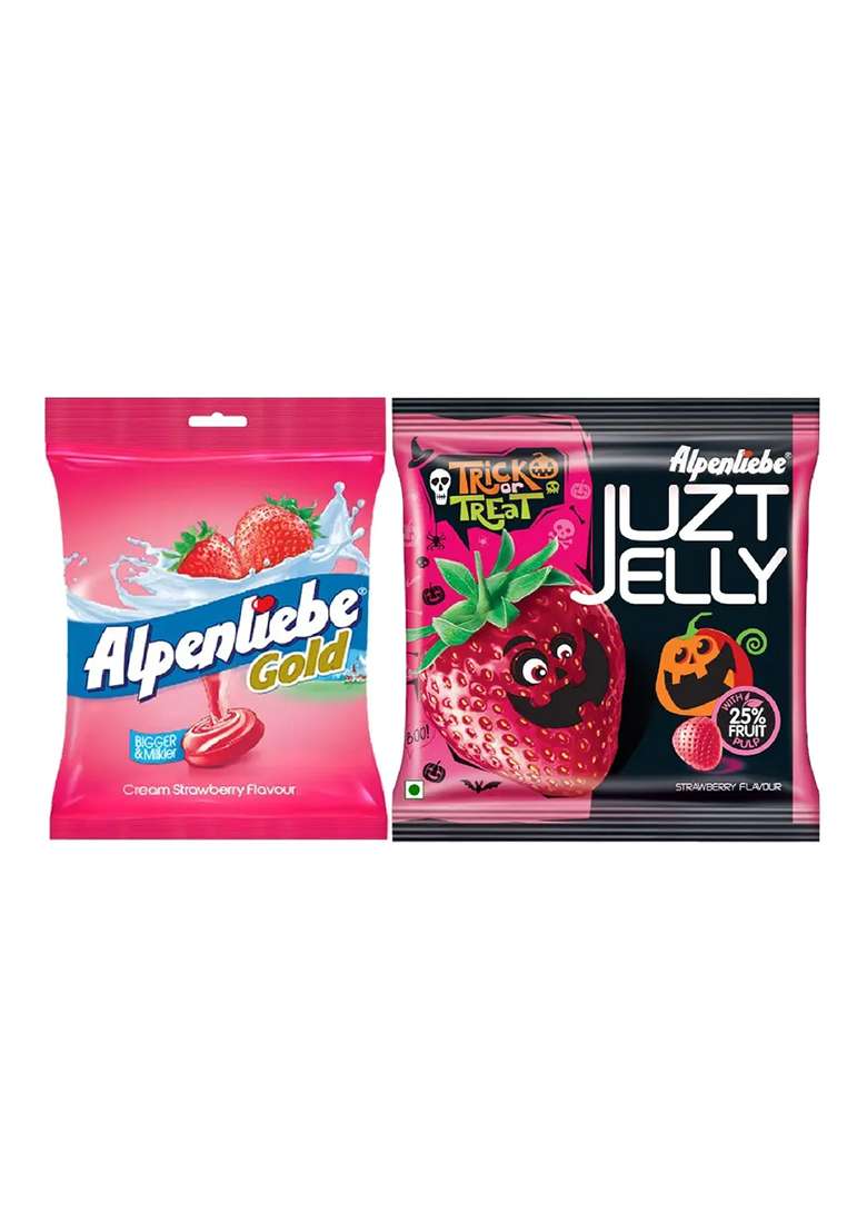 Alpenliebe Strawberry & Just Jelly Toffee Candy (2 X 152 G) - Indya