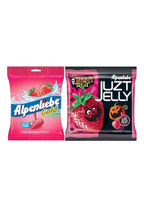 Alpenliebe Strawberry & Just Jelly Toffee Candy (2 X 152 G)