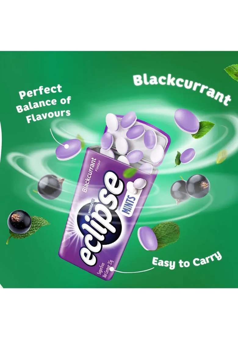 Wrigleys Eclipse Refreshing Sugar-Free Mint Candy Blackcurrant (35 G) - Indya