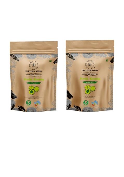 Earthen Story Sweet And Chatpata Amla Candy Combo | Healthy Snack (2 X 200 G)