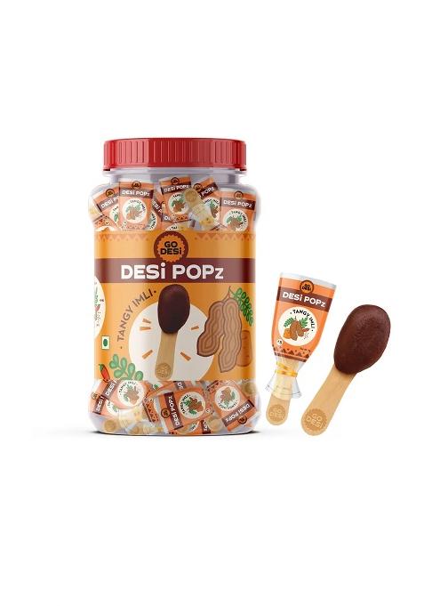 Go Desi Imli Pop Tamarind & Jaggery|Digestivetangy Candy|Lollipop| Candy (100 X 1 Pieces)