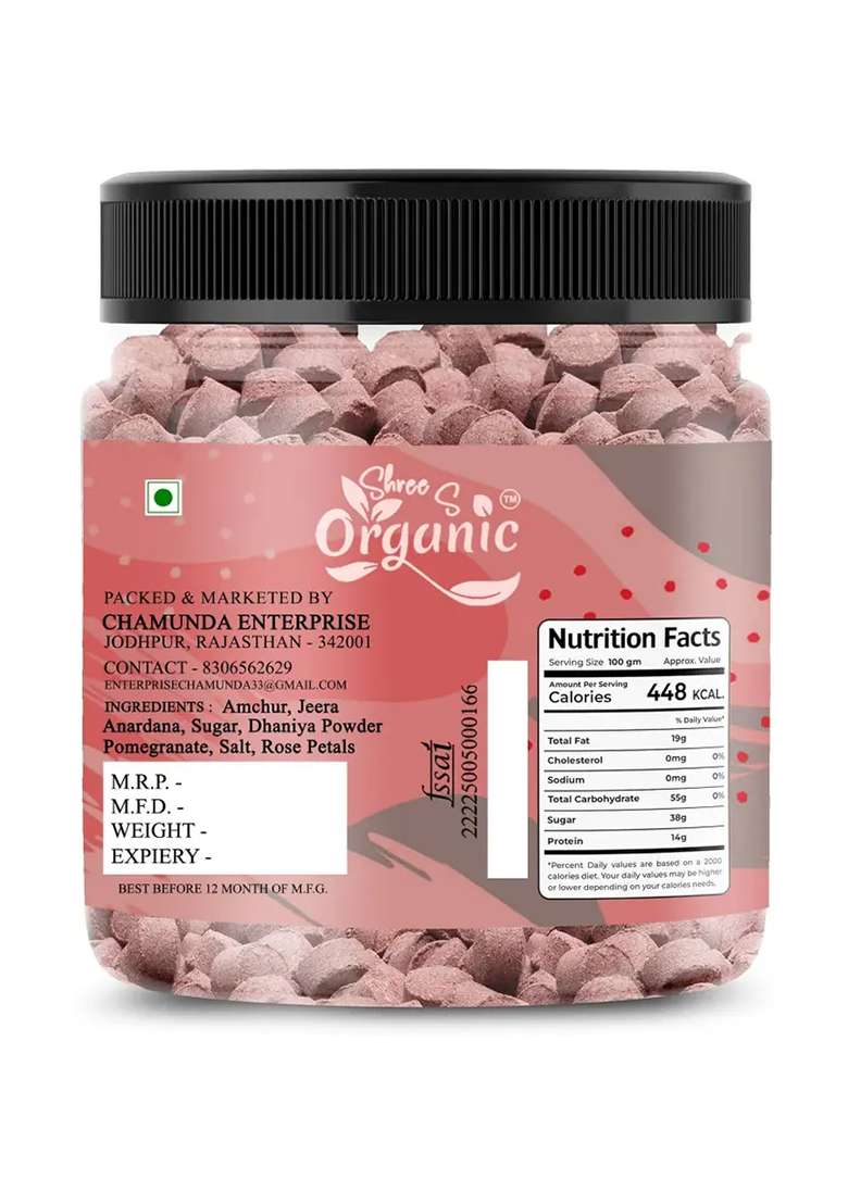 Shree S Organic Hing Vati 250G- Natural Digestive Remedy | Instant Relief From Indigestion & Gas Candy (250 G) - Indya