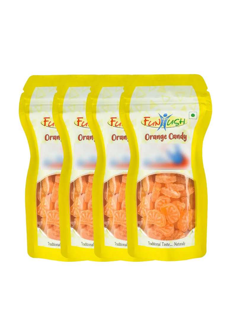 Funtush Orange Candy 100 Gm Pack Of 4 (4 X 1 G) - Indya