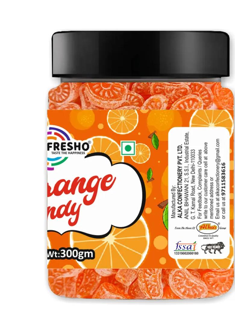 Fresho Orange Candy (Narangi Goli) Sour And Sweet Candy300G Toffee (300 G) - Indya