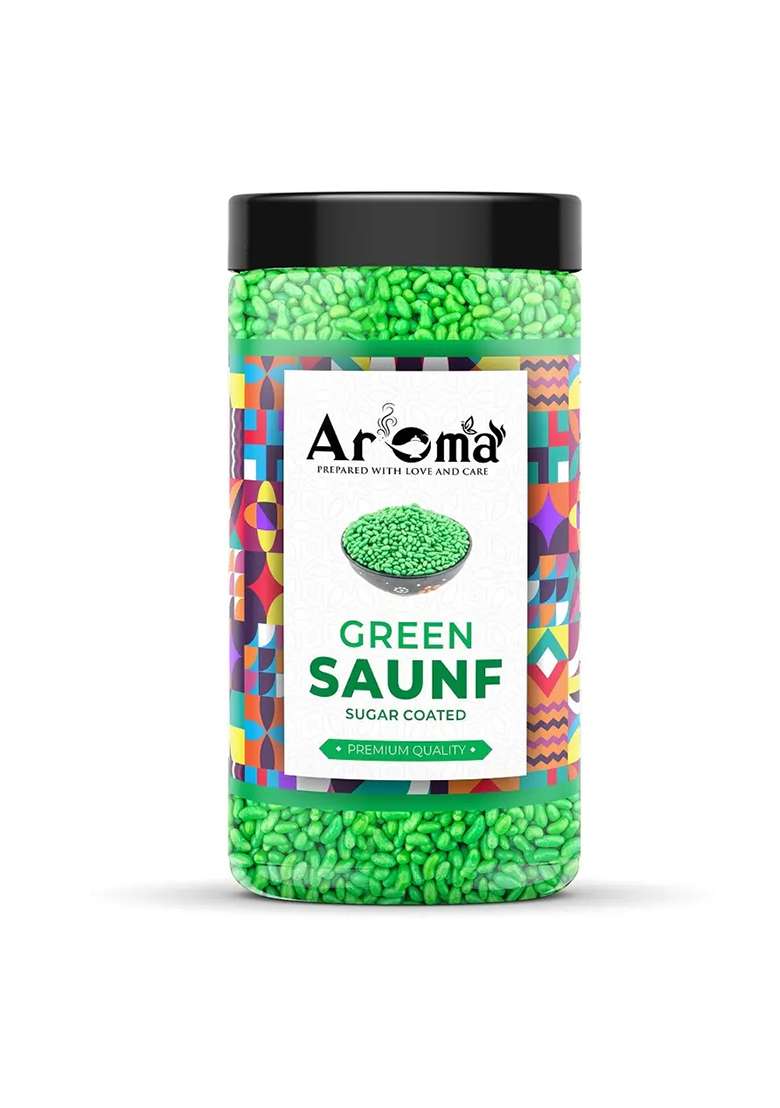 Aroma Green Saunf Sugar Coated Premium Quality Mouth Freshener|Refreshing Fennel Seeds Amla Candy (400 G) - Indya