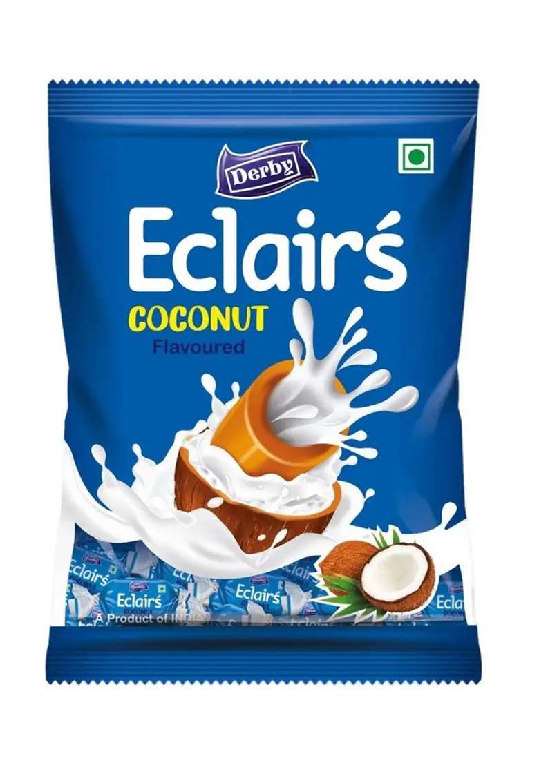 Derby Coconut Eclairs Pack Of 2 | 350 Gram 100 Pcs In Each Toffee (2 X Pieces) - Indya