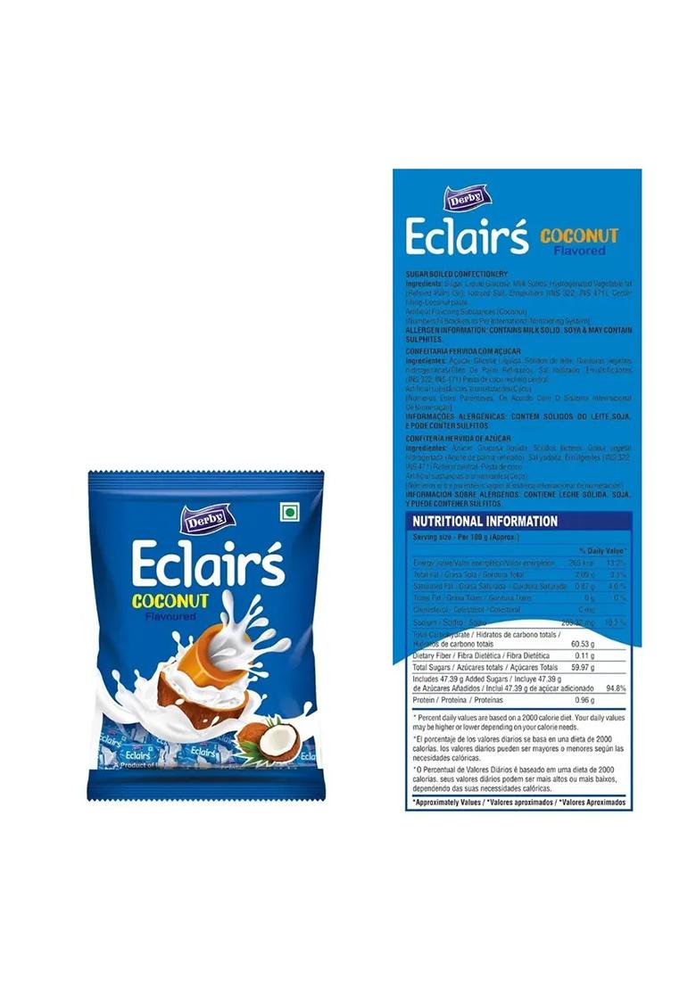 Derby Coconut Eclairs Pack Of 2 | 350 Gram 100 Pcs In Each Toffee (2 X Pieces) - Indya