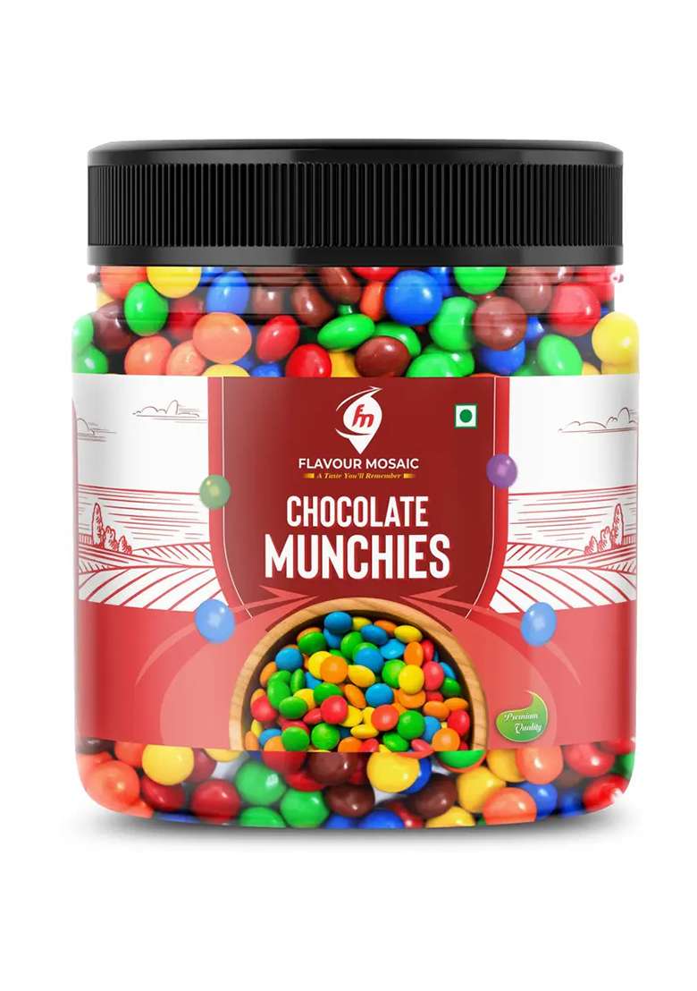 Flavour Mosaic Colourful Chocolate | Munchies Buttons Truffles Crackles Candy (400 G) - Indya