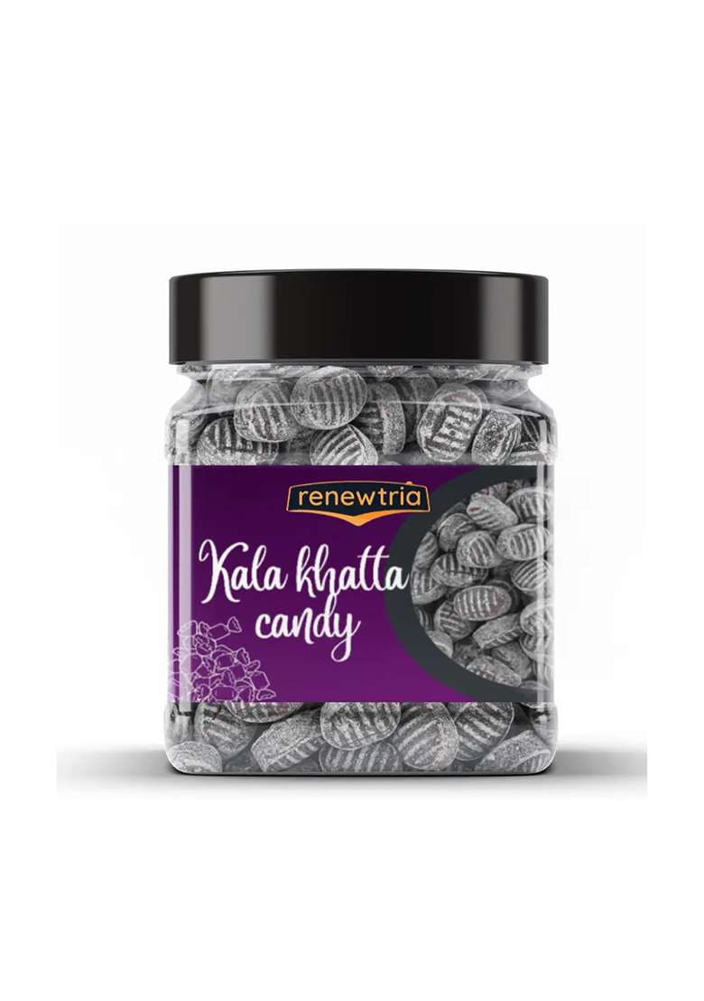 Renewtria Kala Khatta Candy /Khatti Mitthi Toffee |Candy -Jar Pack | (400 G) - Indya