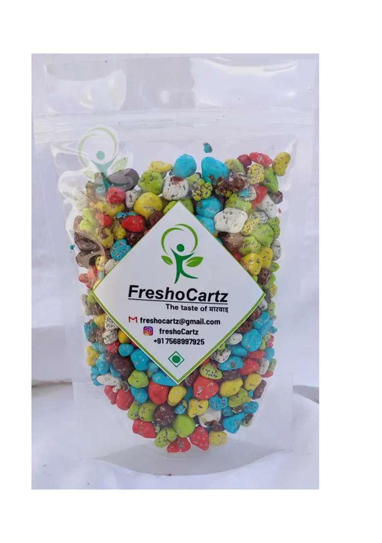 Freshocartz Stone Rock Candy / Caramels Marble Chocolate Crackles Beans Munchies (Soft And Crunchy) Sweet (100 G) - Indya