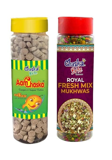 Chaska Bite Dry Mango Candy| 250 G|Mouth Freshner|Saunf Covered With Pepper Mint|250Gm Candy (2 X G)
