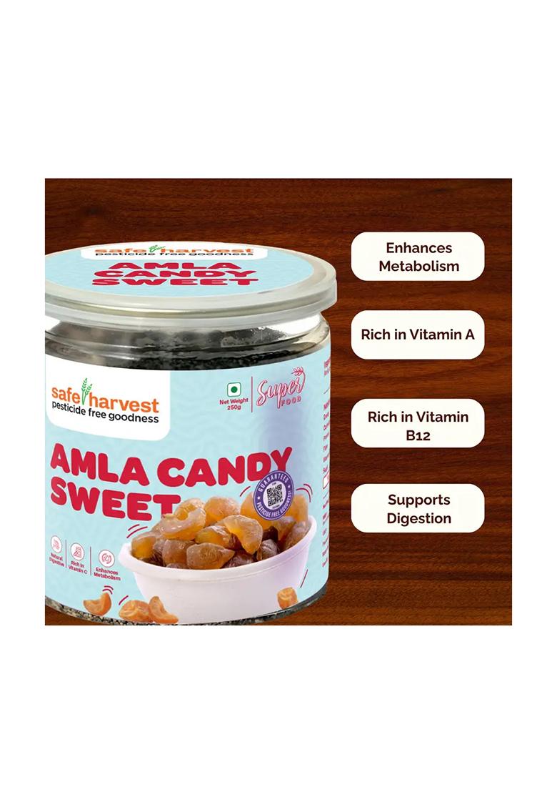 Safe Harvest Pesticide Free Amla Candy Sweet (250 G) - Indya
