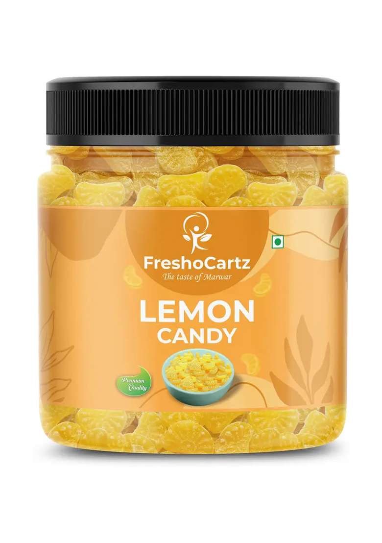 Freshocartz Lemon Candy | Flavoured For Kids Khatti Mithi Nimbu Sweet And Sour Candy, Goli, Meethi, (400 G) - Indya