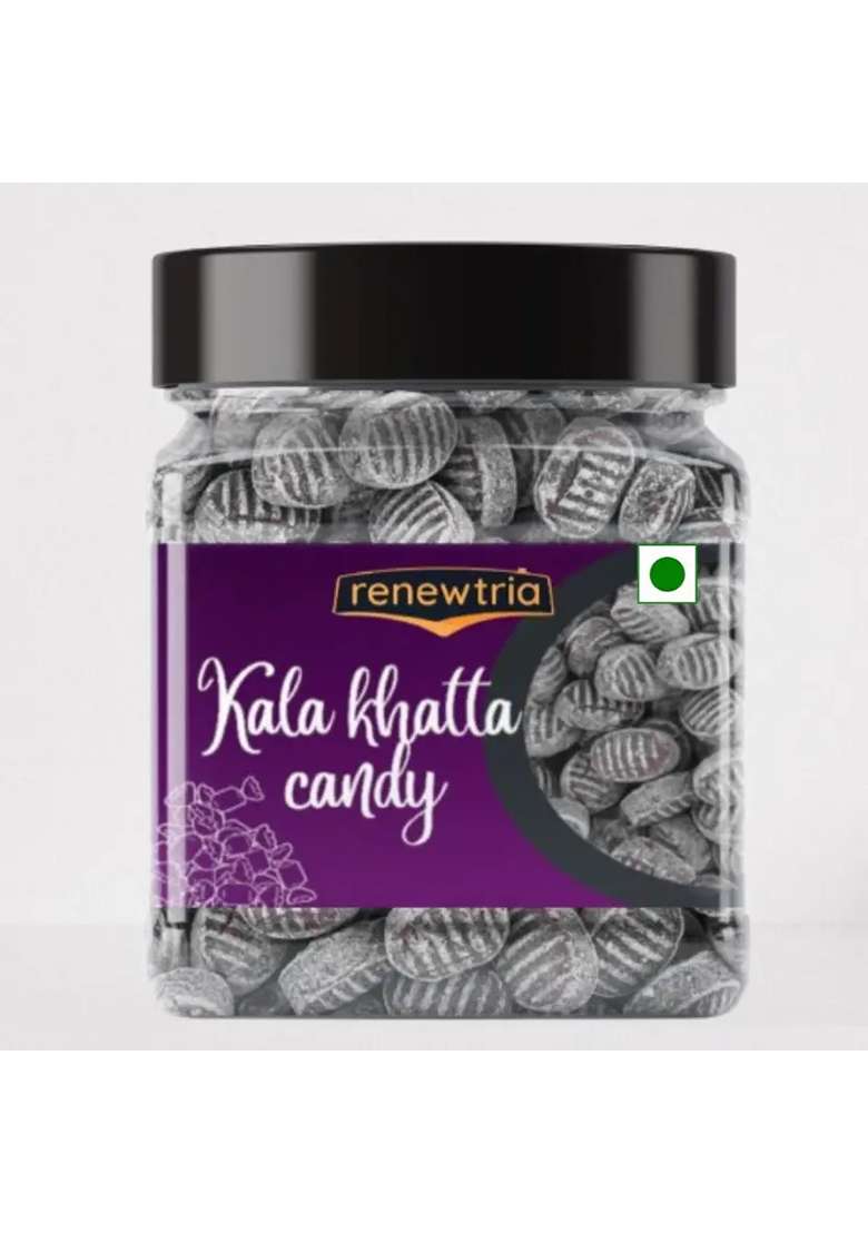 Renewtria Kala Khatta Candy | Khatti Mitthi Toffee |Candy -200Gram Jar Pack (200 G) - Indya