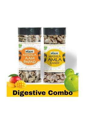 Mickno Organics Masala Aam Papad (Mango Slices) & Dried Chatpata Amla Candy 150G Each, Pack Of 2 Digestive Salty, Spicy, Sweet Sour (2 X 150 G)