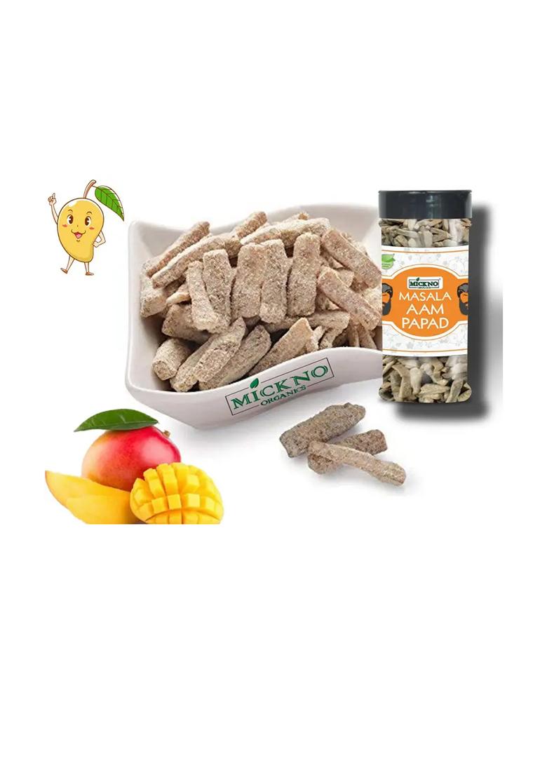 Mickno Organics Masala Aam Papad (Mango Slices) & Dried Chatpata Amla Candy 150G Each, Pack Of 2 Digestive Salty, Spicy, Sweet Sour (2 X 150 G) - Indya