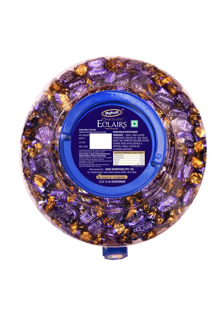 Myfruit Eclairs Candy Jar (1000 X 5 Gram) Chocolate Toffee Pieces) - Indya