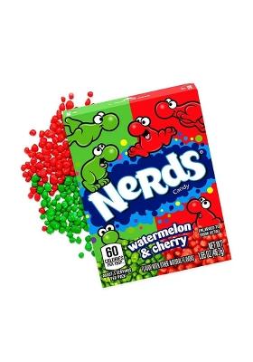 Wonka Nerds Candie Tangy Tiny Crunchy Offer A Mouthful Of Juicy Sweet & Sour Watermelon And Cherry Candy (2 X 46.7 G)
