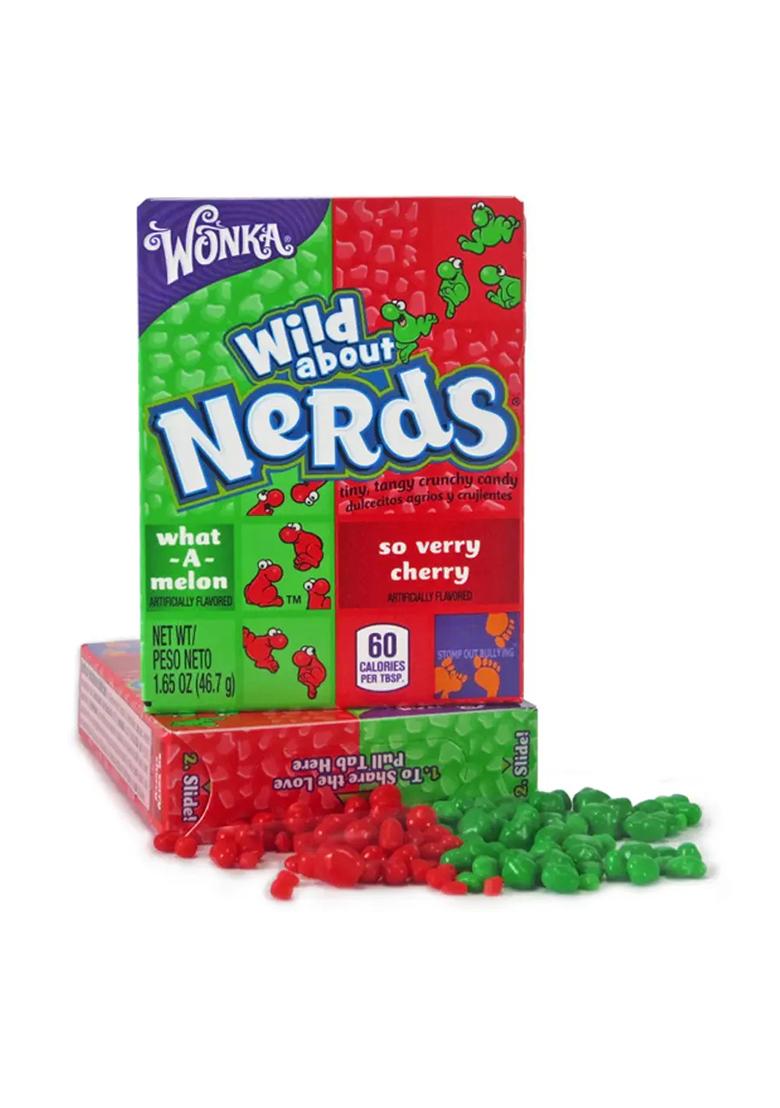 Wonka Nerds Candie Tangy Tiny Crunchy Offer A Mouthful Of Juicy Sweet & Sour Watermelon And Cherry Candy (2 X 46.7 G) - Indya