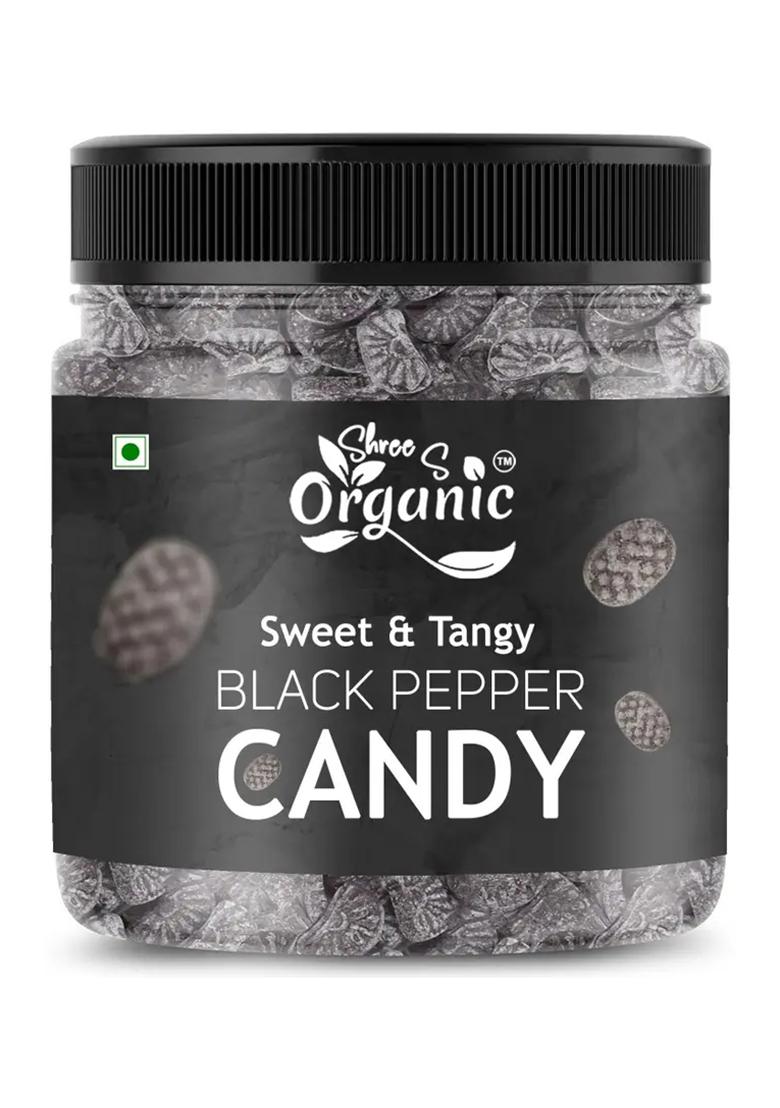 Shree S Organic Black Pepper Candy 250G Natural Digestive Mouth Freshener | Immunity Booster Spicy & Sweet (250 G) - Indya