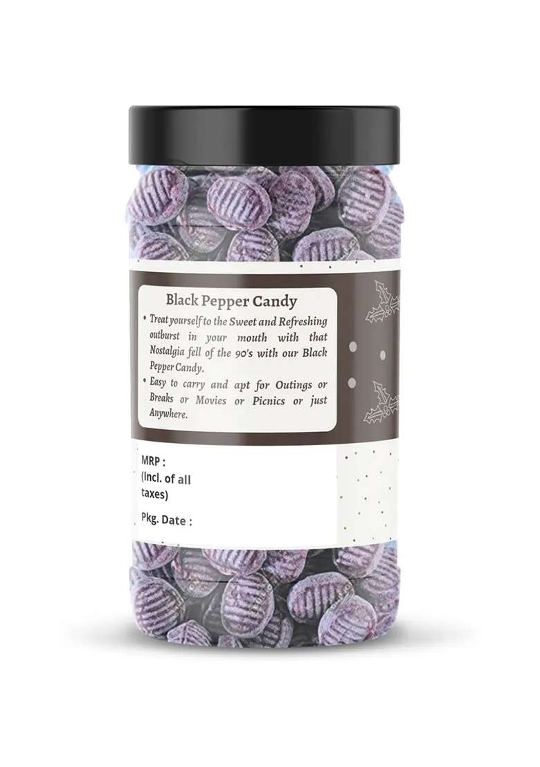 Nature Connect Black Pepper Flavour Candy|Candy Khatti Mithi Goli |Black Toffee|Jar Pack Candy (800 G) - Indya