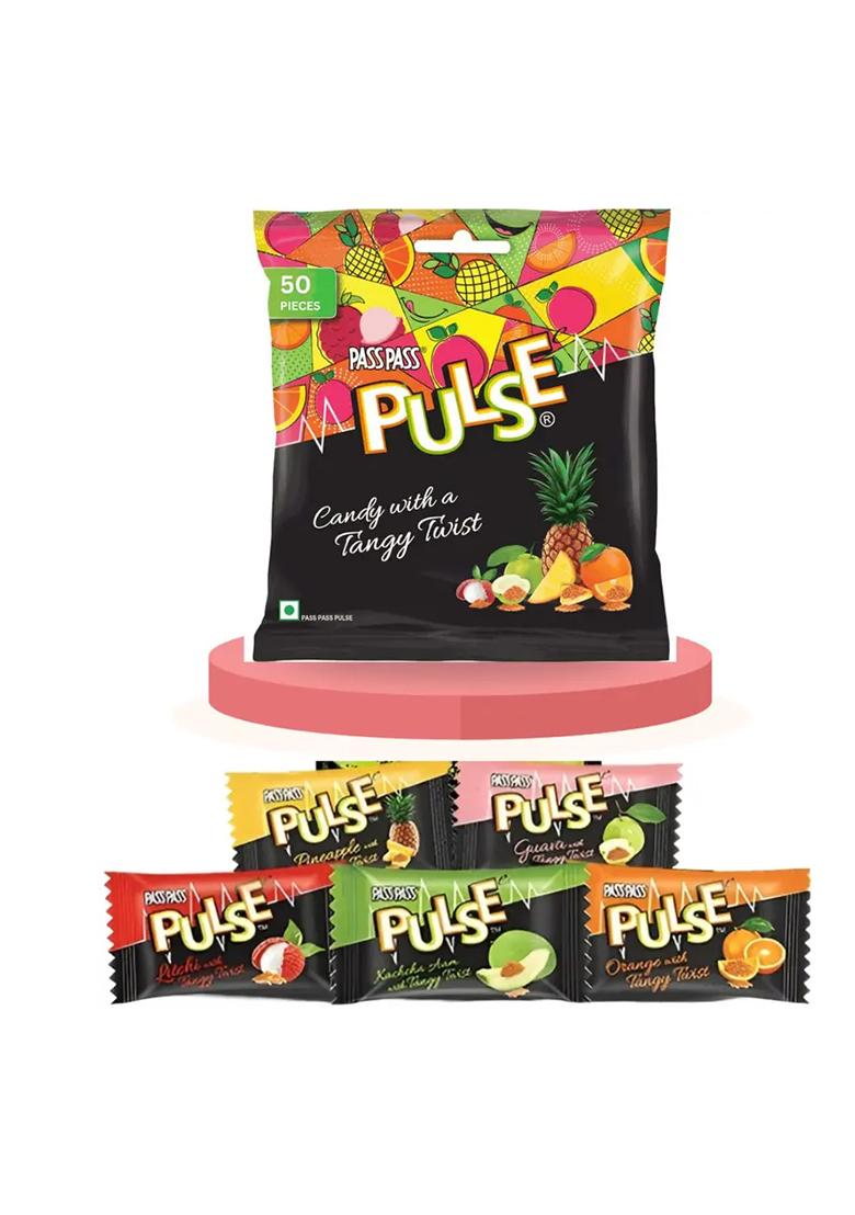 Pass Tripple Twist Small Pouch Candy Mix Flavour (50 Pieces) - Indya