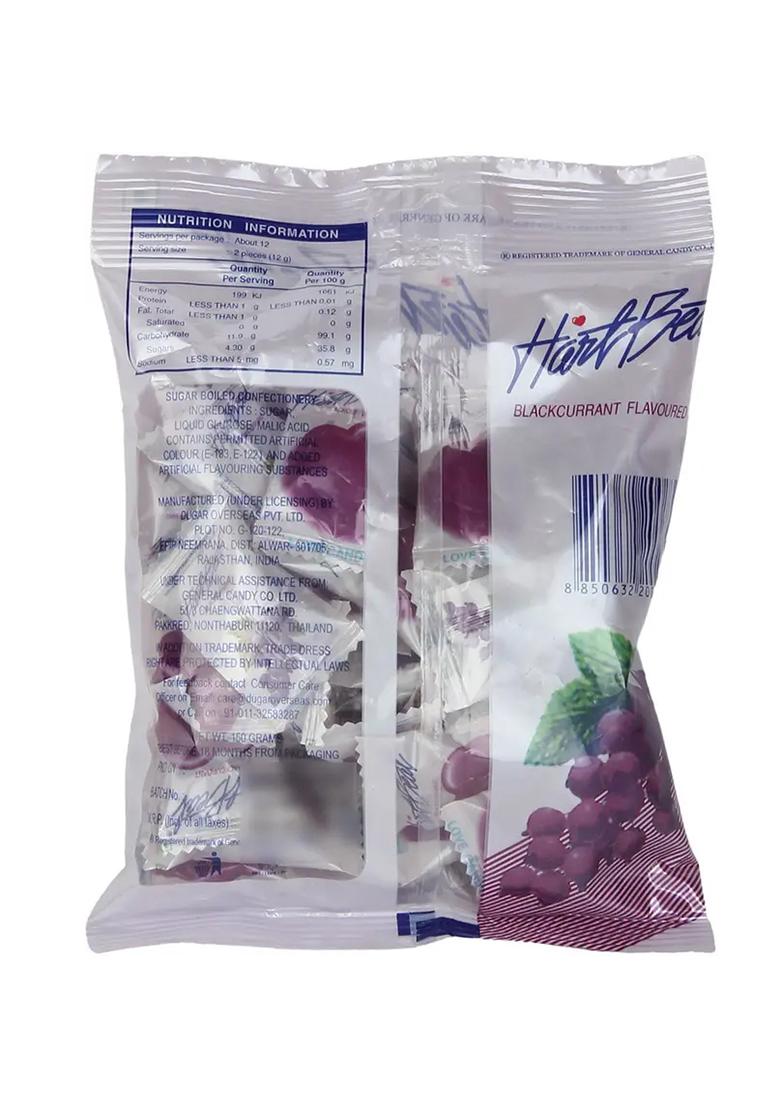 Hart Beat Blackcurrent &Strawberry Curazone Lovecandy -150Gm(Pack Of 4)|(Imported) Blackcurrent,Strawberry Candy (4 X 150 G) - Indya
