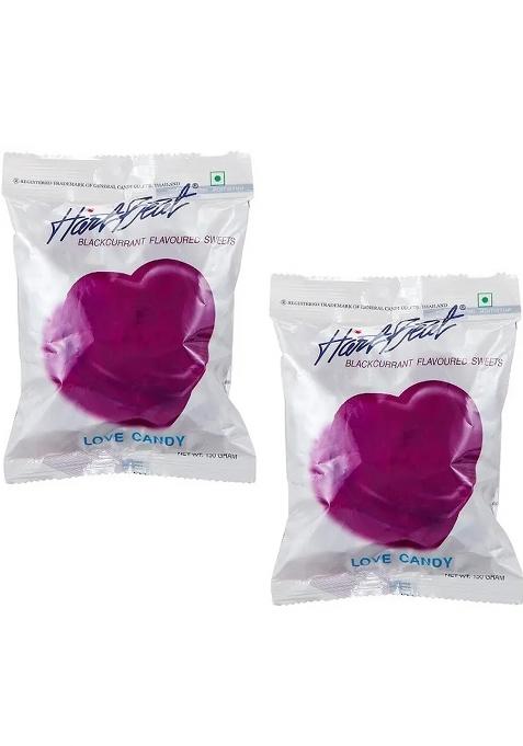 Hart Beat Blackcurrent Flavoured Sweets Love Candy-150Gm(Pack Of 2)|(Imported) Candy (2 X 150 G)
