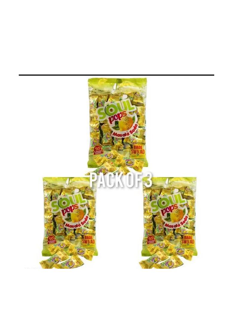 Modicare Soul Pops Masala Soda Candy - 50 Units Each Pack 3 (3 X G) - Indya