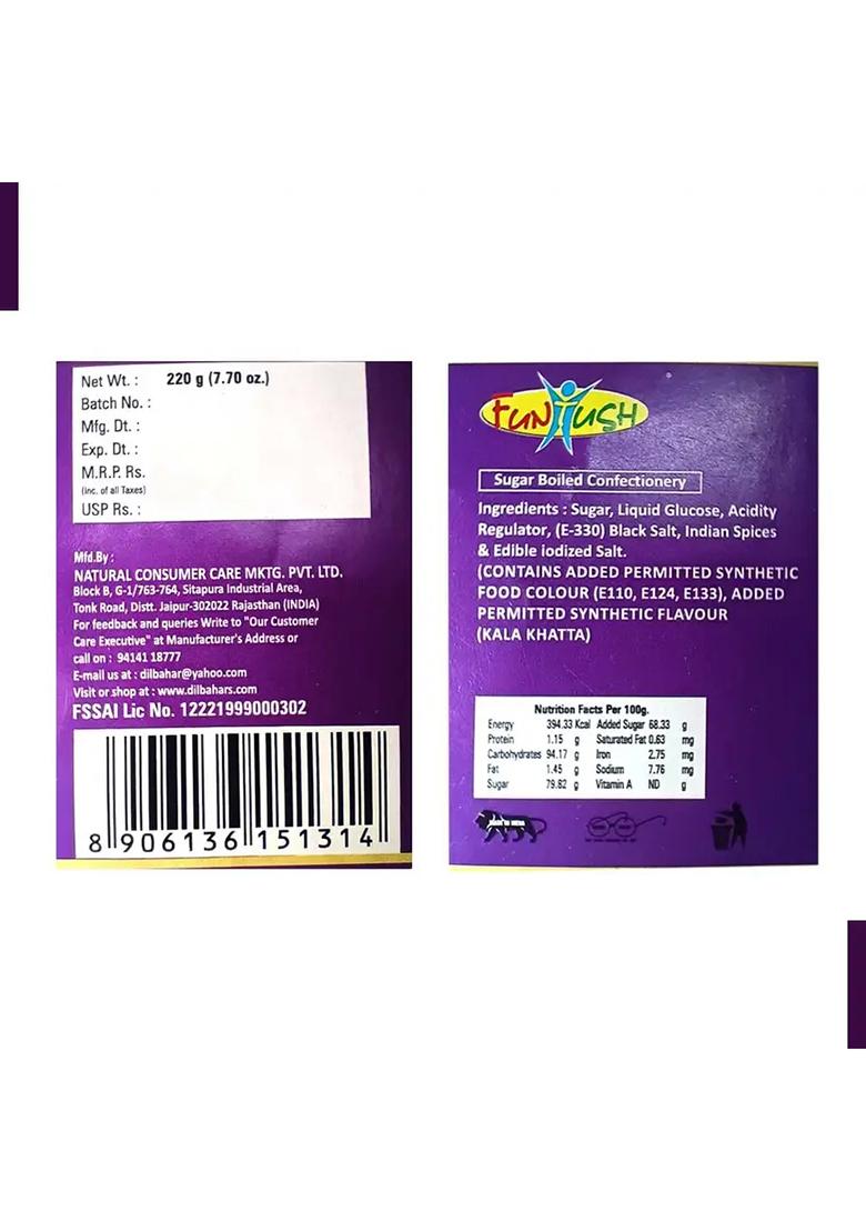 Funtush Kala Khatta-Strawberry-Candy-Pack Of 2 Mixed Candy (2 X 1 Pieces) - Indya