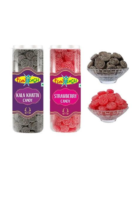 Funtush Kala Khatta-Strawberry-Candy-Pack Of 2 Mixed Candy (2 X 1 Pieces)