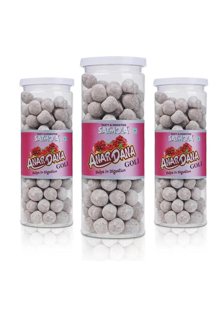 Satmola Digestive Anardana Tangy & Flavourful Pomegranate Candy Pack Of 3 Flavor (3 X 220 G) - Indya