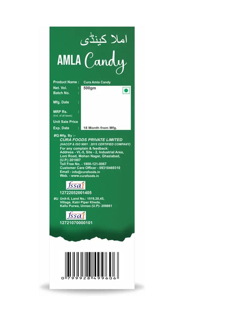 Cura Amla Candy Sweet | Natural Digestive & Immunity Booster 100% Pure Tasty (500 G) - Indya