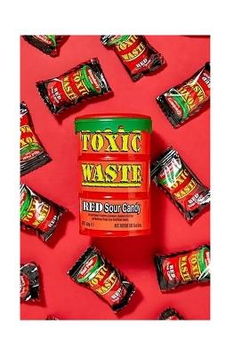 Toxic Waste Red Sour Candy Assortment Hard Boiled Sweets Cranberry, Strawberry, Raspberry, Pear, & Grape (42 G)