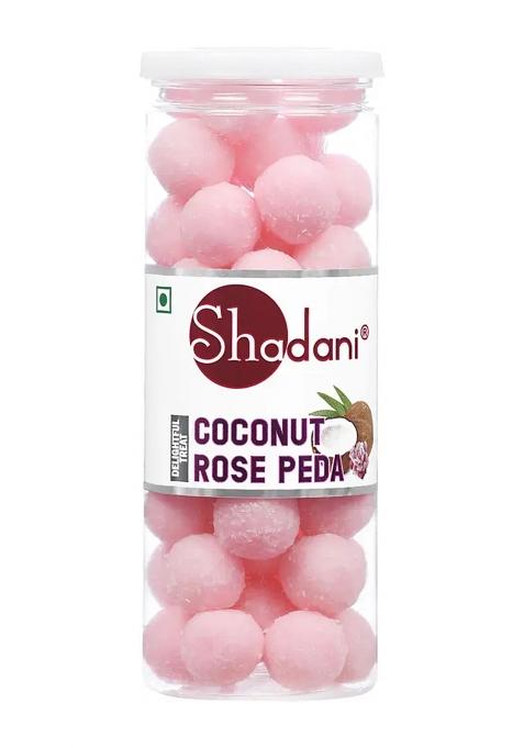 Shadani Coconut Rose Peda Can 200G Coconut, Candy (200 G)