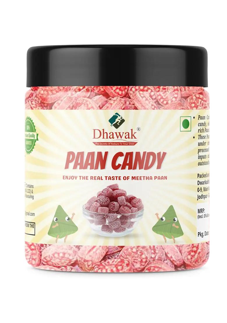 Dhawak Combo Of Candies Orange, Black, Paan, & Mint Candy 300 Gms Each|Jar Pack Pudina, Black Pepper (4 X 0.3 Kg) - Indya