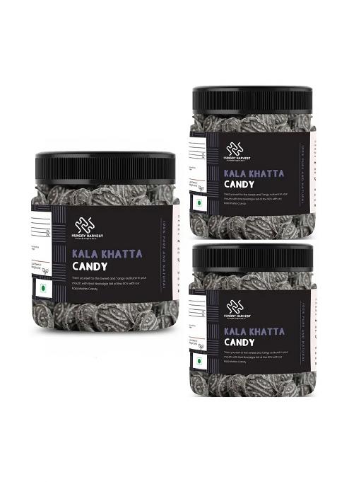 Hungry Harvest Black Pepper Flavoured Candy | Kali Mirch Candy| Kala Khatta [Jar Pack] (3 X 300)