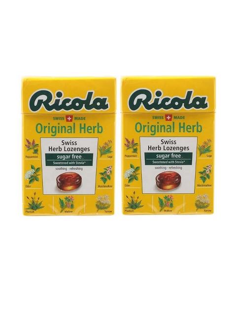 Ricola Sugar Free The Original Swiss Herb Drops (Imported) Pack Of 2),90G Unflavored Candy (2 X 45 G)