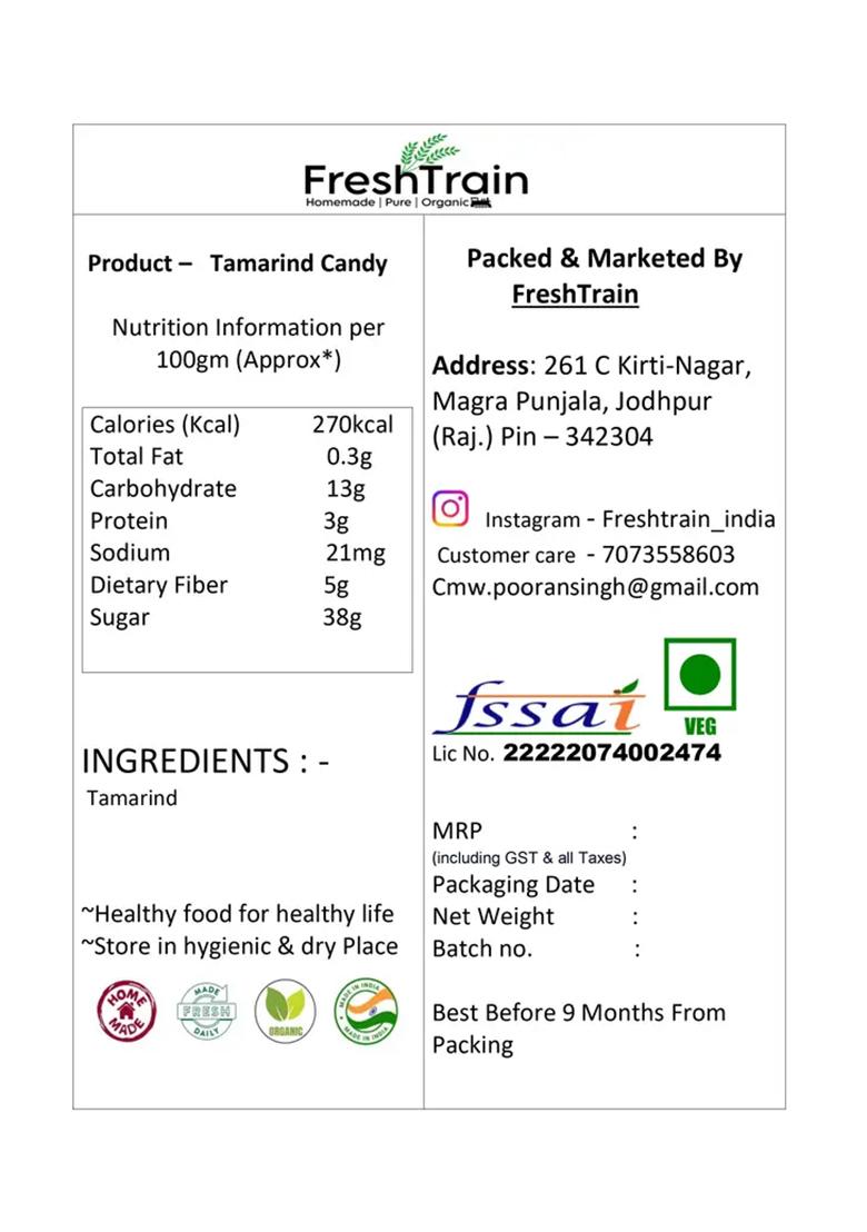 Freshtrain Imli Candy Sticks | Khatti Meethi Emli Tamarind Tangy Chulbuli Sour (400 G) - Indya