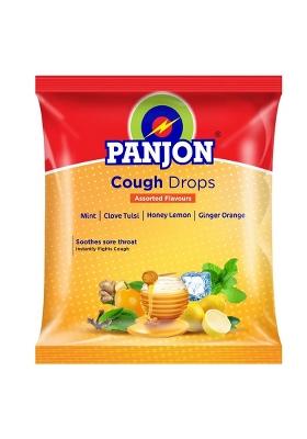Panjon Cough Drops, Assorted Flavours Longenz Pouch 135G (50 Units), Mint, Clove Tulsi, Honey Lemon & Ginger Orange Candy X 2.7 G)