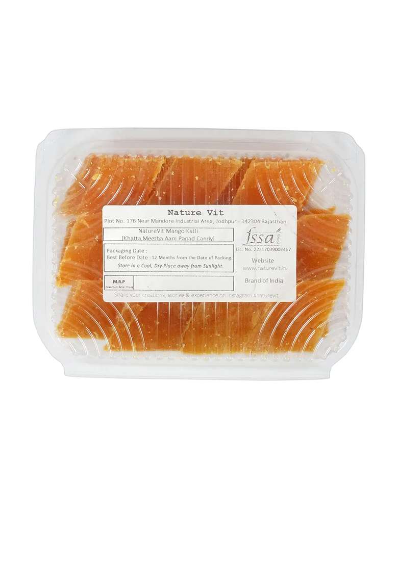 Nature Vit Mango Katli, 250G [Khatta Meetha Aam Papad Candy] Toppings & Chips (250 G) - Indya