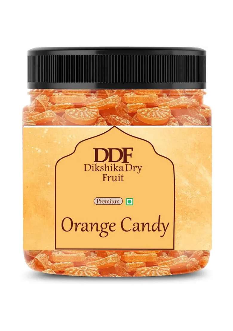 Dikshika Orange Candy | Narangee Toffee Flavoured Jar Pack (400 G) - Indya