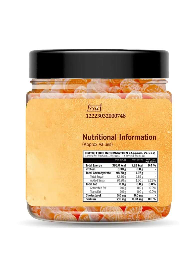 Dikshika Orange Candy | Narangee Toffee Flavoured Jar Pack (400 G) - Indya