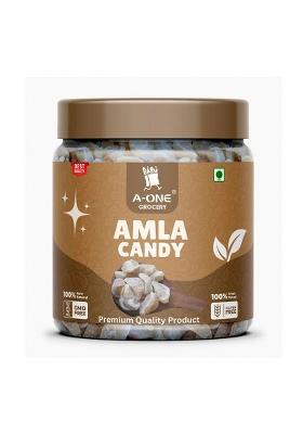 A-One Grocery Organic Chapati Natural Dried Sweet & Tangy Amla Candy Indian Gooseberry (250 G)