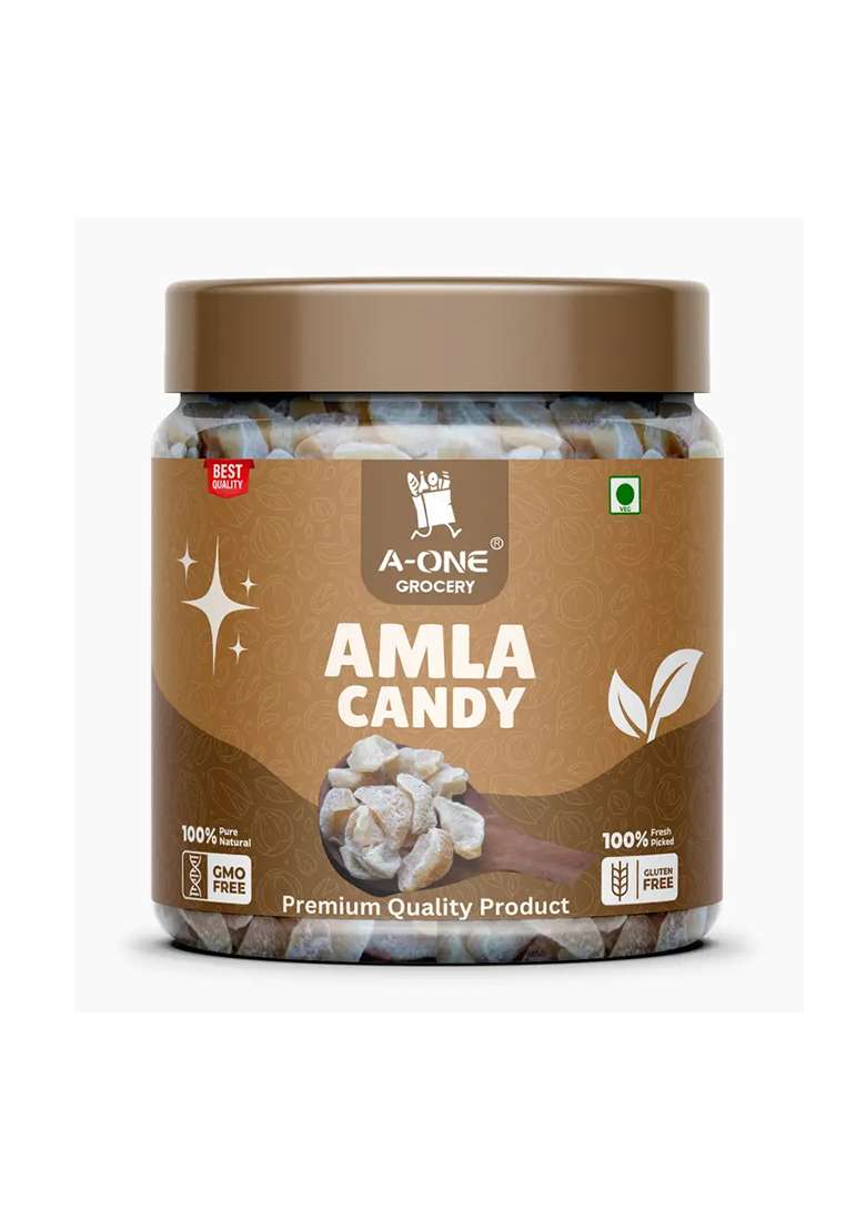 A-One Grocery Organic Chapati Natural Dried Sweet & Tangy Amla Candy Indian Gooseberry (250 G) - Indya