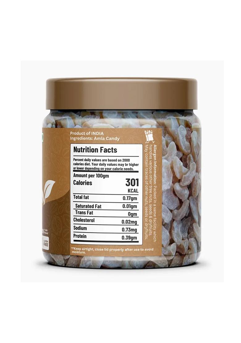 A-One Grocery Organic Chapati Natural Dried Sweet & Tangy Amla Candy Indian Gooseberry (250 G) - Indya