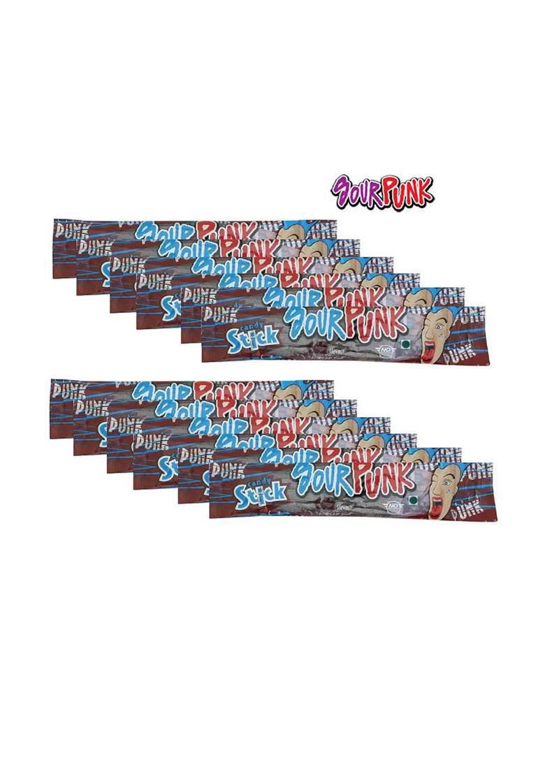 Sour Punk Candy Stick - Cola Flavour 40 G | Chewy Flavoured (Pack Of 12) (Imported) Sticks (12 X G) - Indya
