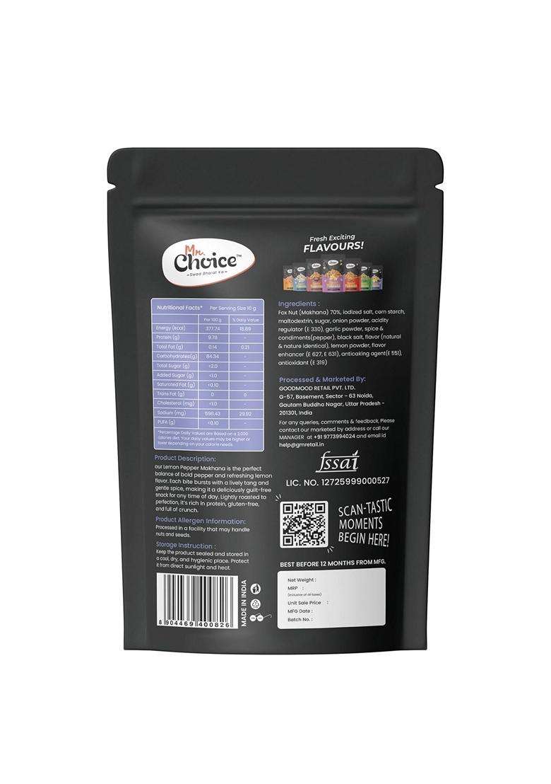 Mr Choice Roasted Flavoured Makhana Foxnuts Healthy Crunchy Snack Cholesterol Free Gluten Free Rich In Protein Calcium Zero Trans Fat Roasted In Olive - Indya