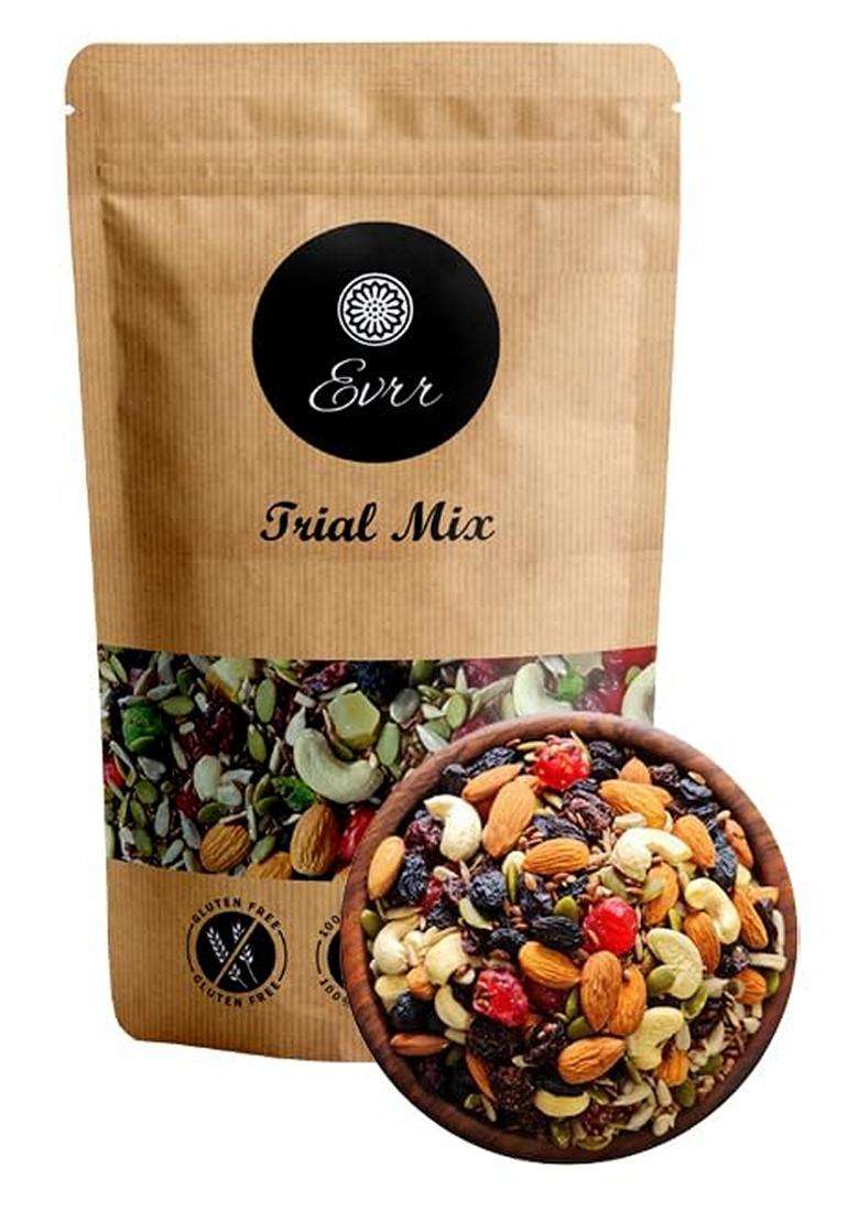 Evrr Superfood Trail Mix 200G 9In1 Roasted Almonds Sunflower Watermalon Pumpkin Flax Seeds Dried Cranberries Blueberries High Protein Glutenfree Vegan - Indya